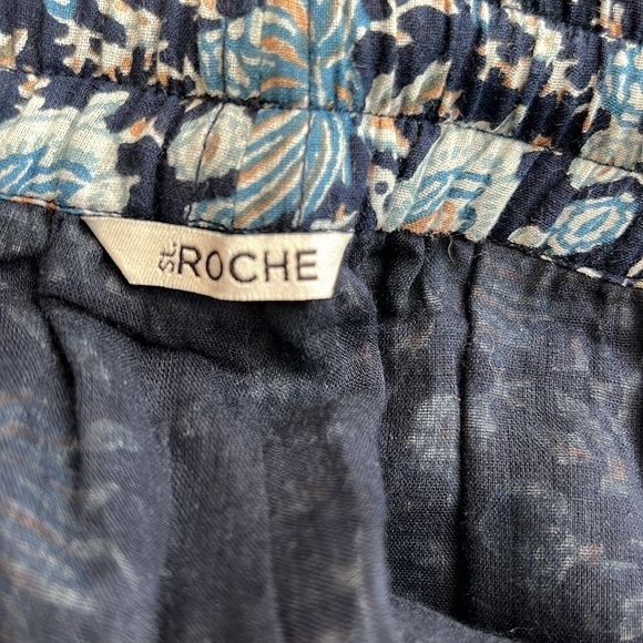 St. Roche Yucca Ankle Crop Tapered Pants In Blue Floral Size M - Picture 7 of 10